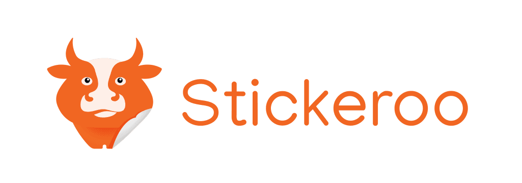 Stickeroo company logo with red text